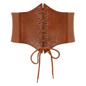 8511 Corset Belt For Women, Lace Up Elastic Waist Belt,tied Waspie Belts